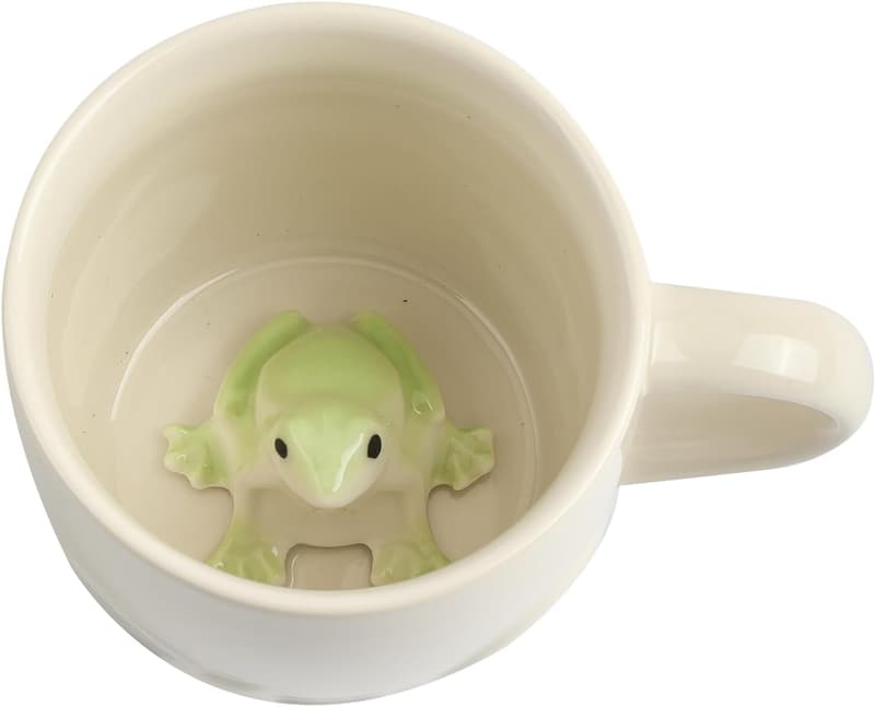 3D Frog Ceramic Mug - Handmade Teacup for Kids & 家庭