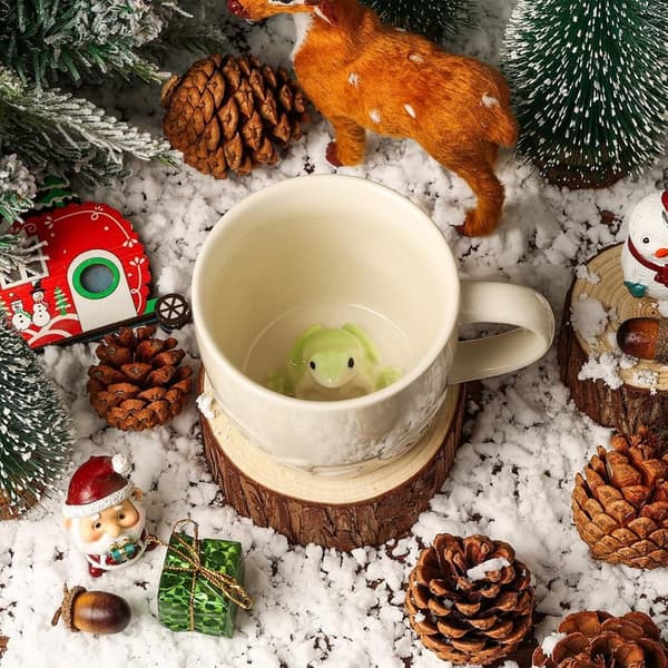 3D Frog Ceramic Mug - Handmade Teacup for Kids & 家庭