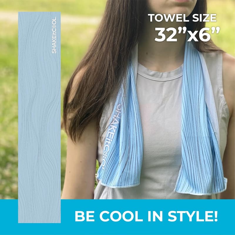 Cooling Towel - Lightweight, Sun-Proof, Easy Clean - Blue Wave