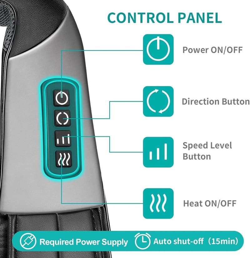Shiatsu Neck and Back Massager Pillow with Soothing Heat