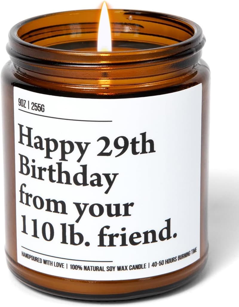 Fun 29th Birthday Soy Wax Candle Gift for Best Friends