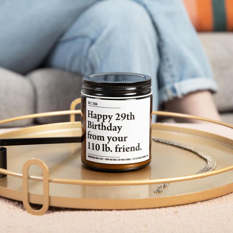 Fun 29th Birthday Soy Wax Candle Gift for Best Friends