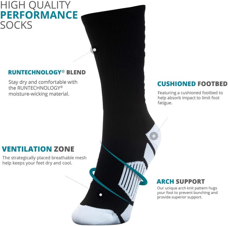 Hockey Performance Crew Socks - Youth & Adult - Mid-Calf Design