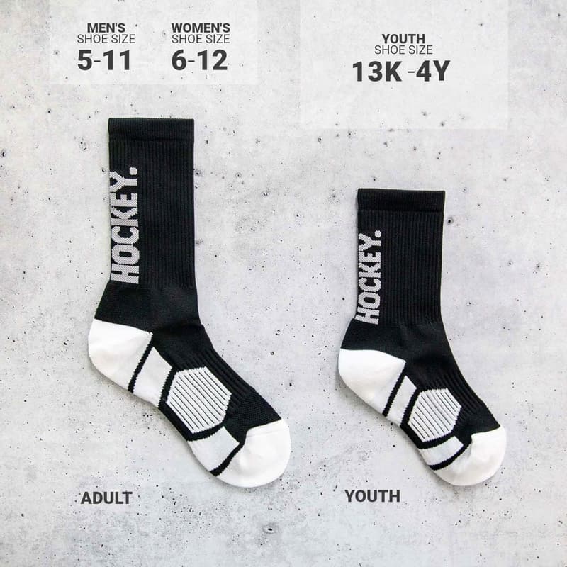 Hockey Performance Crew Socks - Youth & Adult - Mid-Calf Design