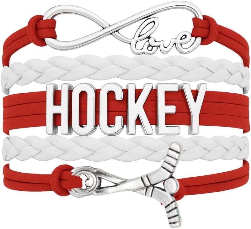 Infinity Love Hockey Bracelet - Ice Hockey Charm Gift for Her