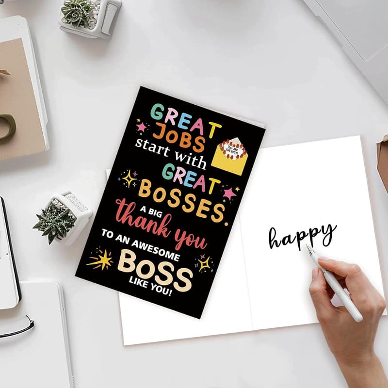Boss's Day Thank You Card - Funny Gift for Leaders