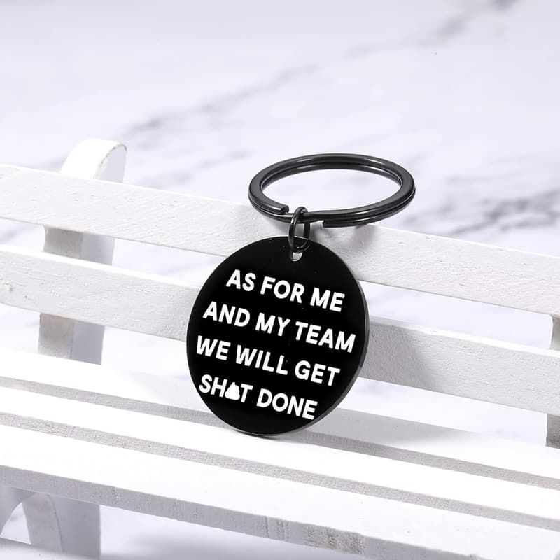 Funny Stainless Steel Keychain for Bosses Gift