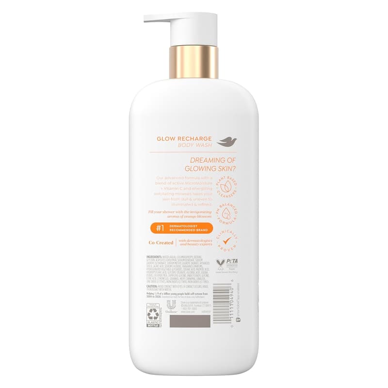Glow Recharge Dove Exfoliating Body Wash with Vitamin C, 18.5 oz
