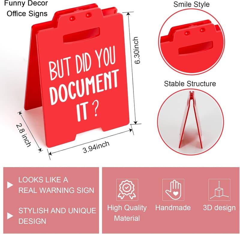 Funny Desk Signs - Gag Gift for Coworkers and Teammates