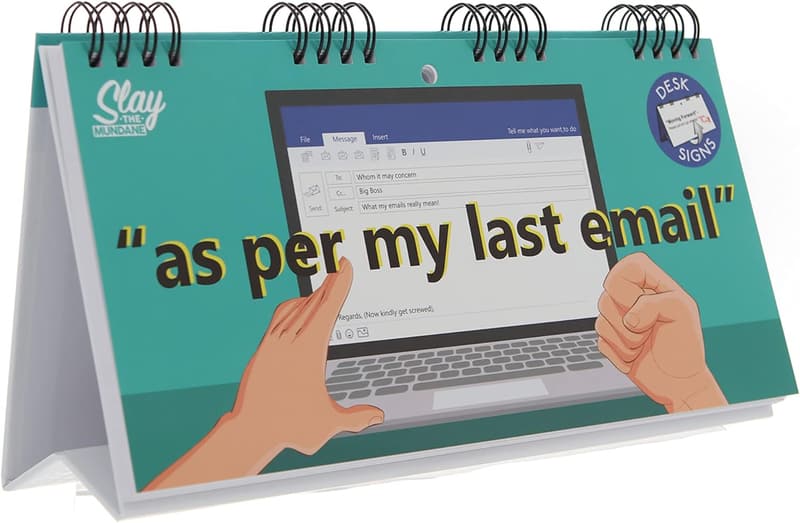 Funny Desk Sign Flipbook | Secret Santa Gift for Colleagues