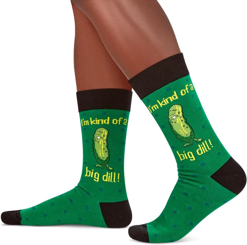 Funny Big Dill Pickle Novelty Socks for Men and Teens