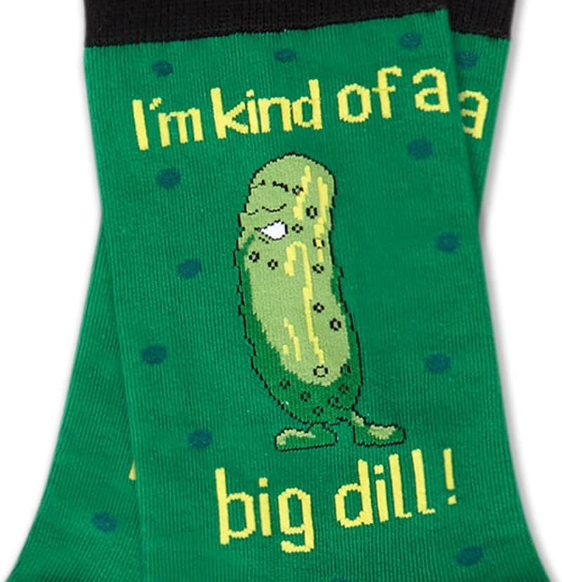 Funny Big Dill Pickle Novelty Socks for Men and Teens