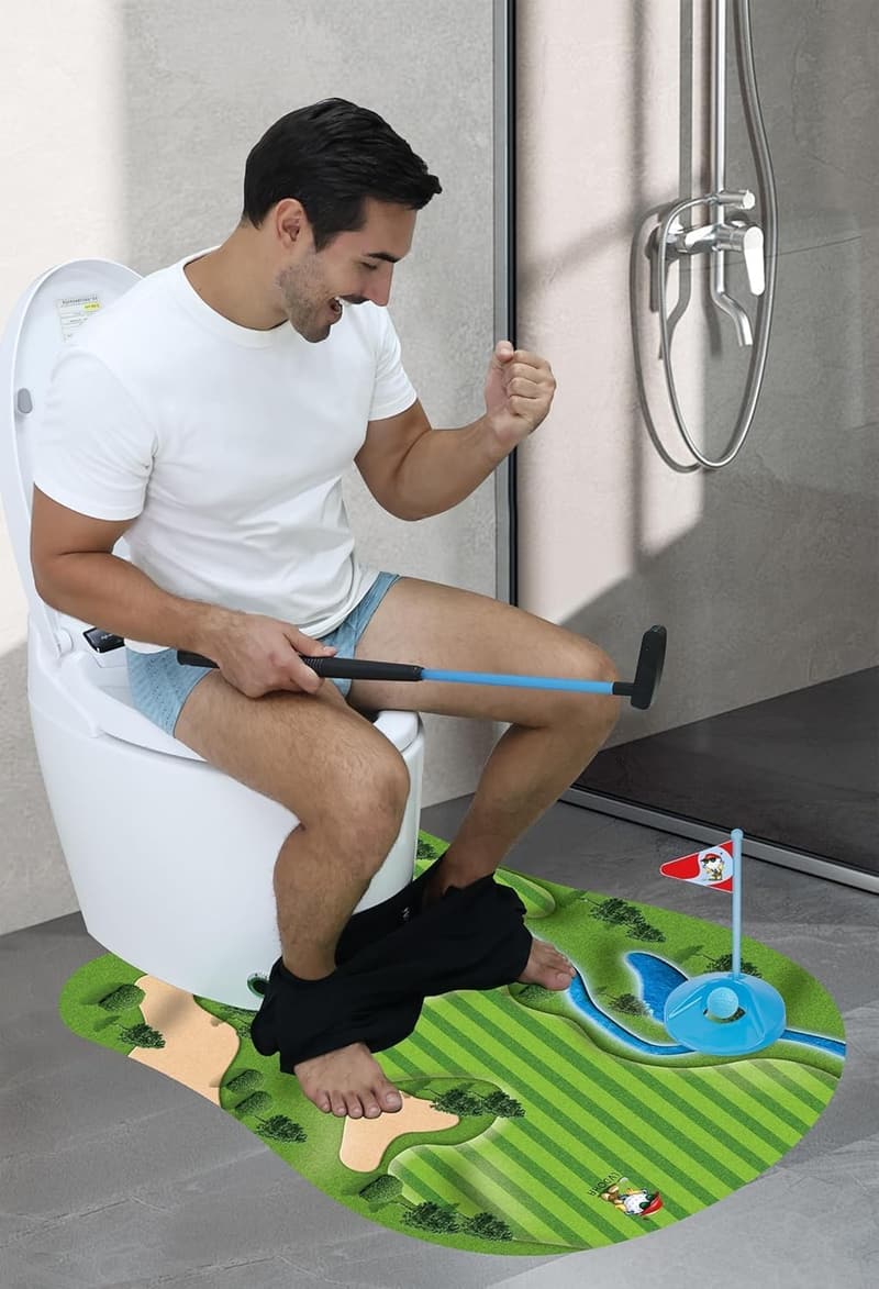 Glow in the Dark Toilet Golf - Funny Gag Gift for Dad