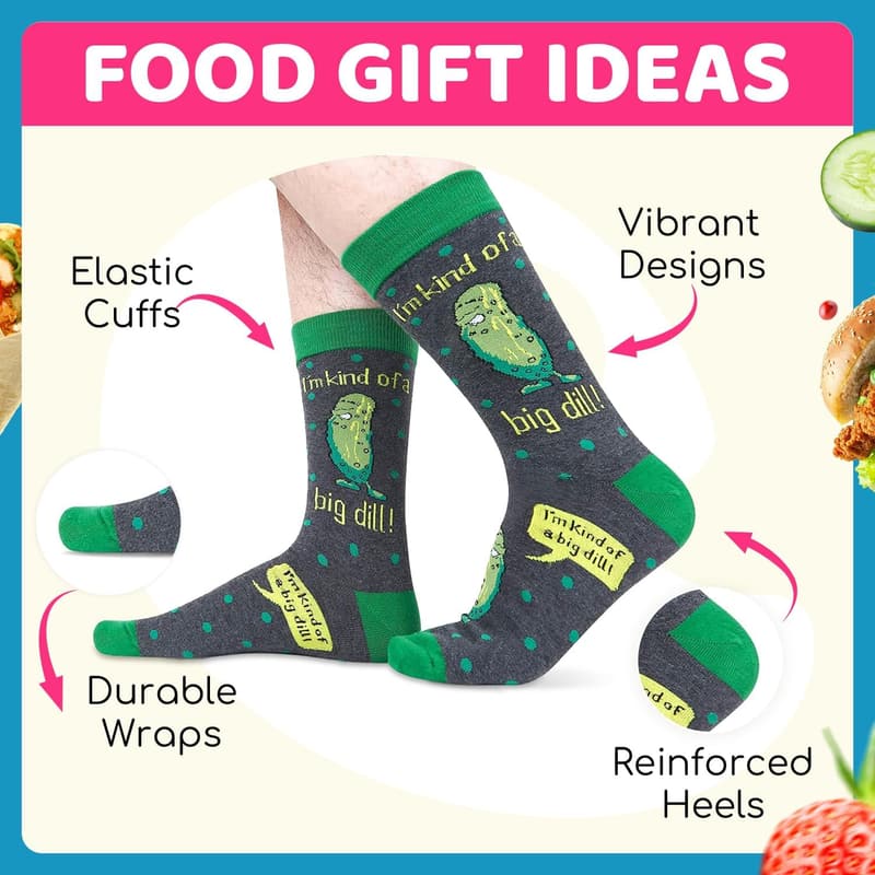 Dill Pickle Socks for Men - Funny Gifts for Teens