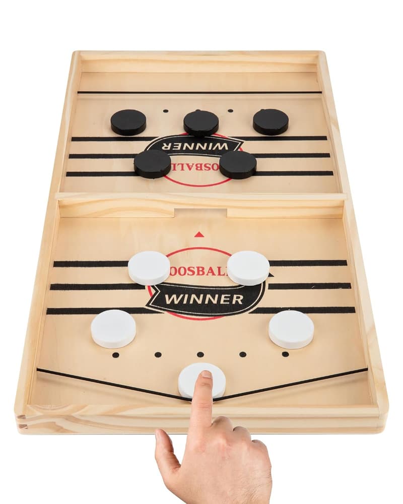 Fast Sling Puck Game - Wooden 2-Player Tabletop Battle