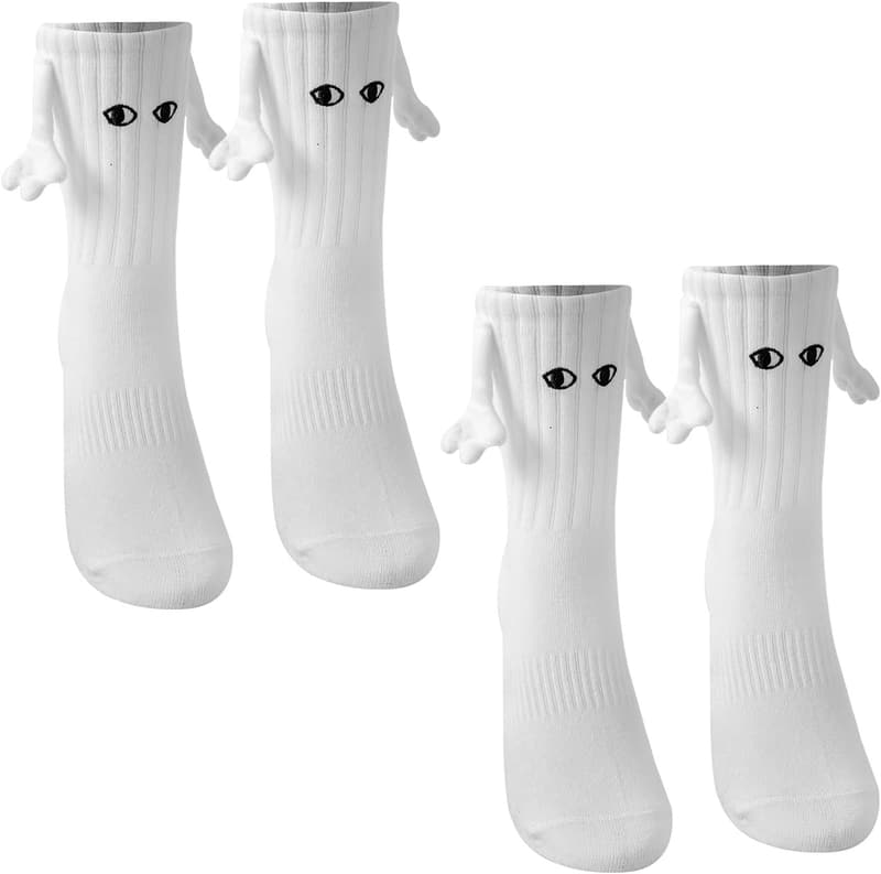 Funny Magnetic Holding Hands Socks for Couples' Birthdays