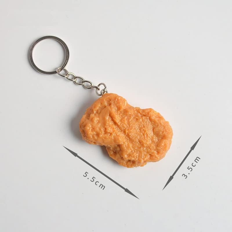 Fried Chicken Leg Keychain - Fun Imitation Food Accessory