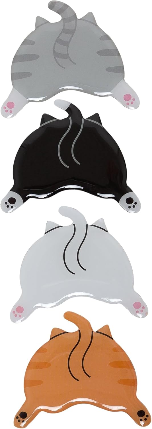 Funny Cat Bum Kitchen Magnets - Set of 4 for Cat Lovers