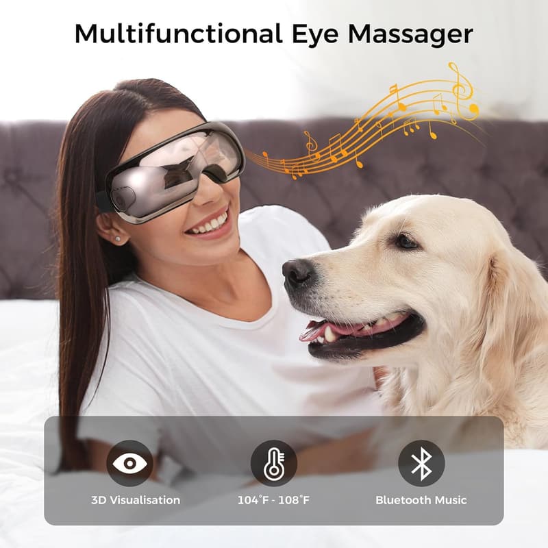 Eye Massager with Heat & Bluetooth - Wellness Gift for Any Occasion
