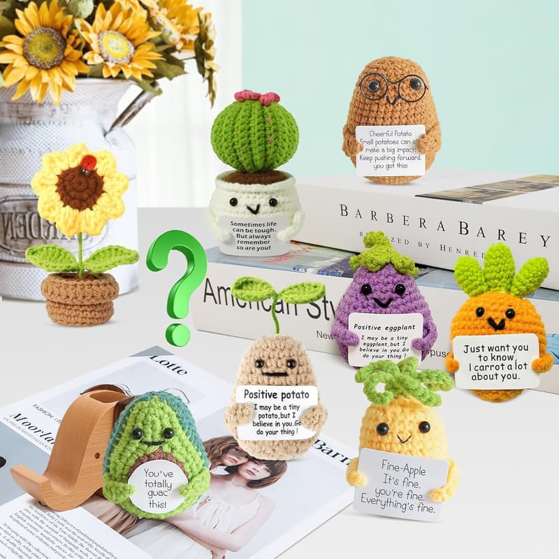 Encouragement Birthday Gift: Handmade Mini Crochet Dolls Set