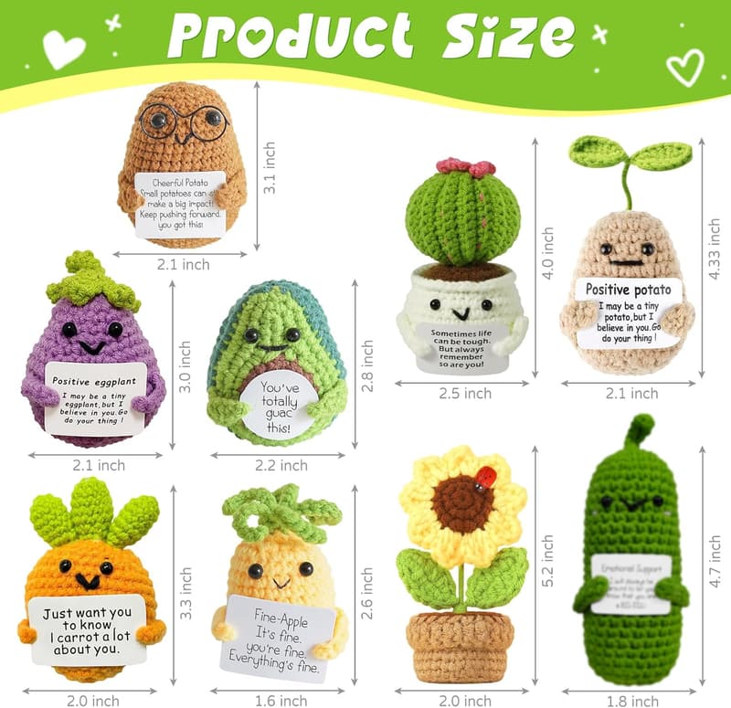 Encouragement Birthday Gift: Handmade Mini Crochet Dolls Set