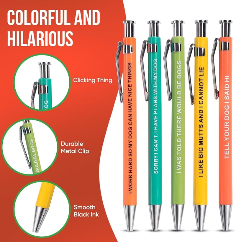 Funny Dog-Themed Ballpoint Pens Set for Pet Lovers