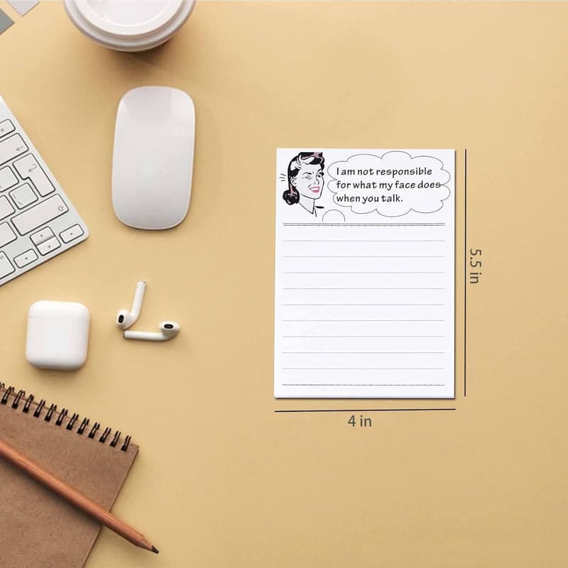 Funny Novelty Memo Pads – 200 Sheets, Coworker Gifts for Women