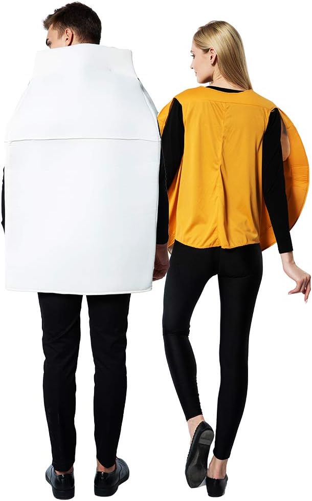 Halloween Couple Costume Cookies & Milk Carton Box for Adults