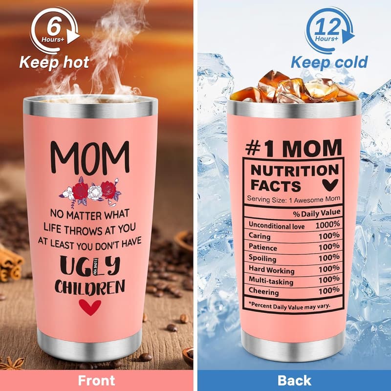 Mother's Day Pink Tumbler & Socks Gift Set for Mom