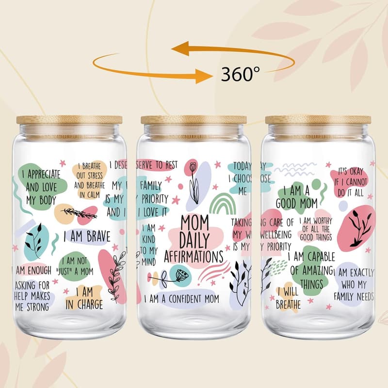 Inspirational Daily Affirmation Tumbler for Moms - 16 oz