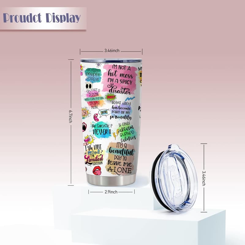 Funny Sarcastic Quote Travel Mug for Women - Birthday Gift