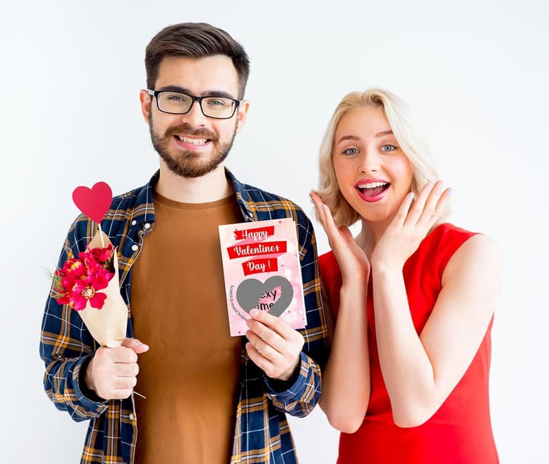Valentine's Day Funny Scratch Off Card for Couples - Modern Design