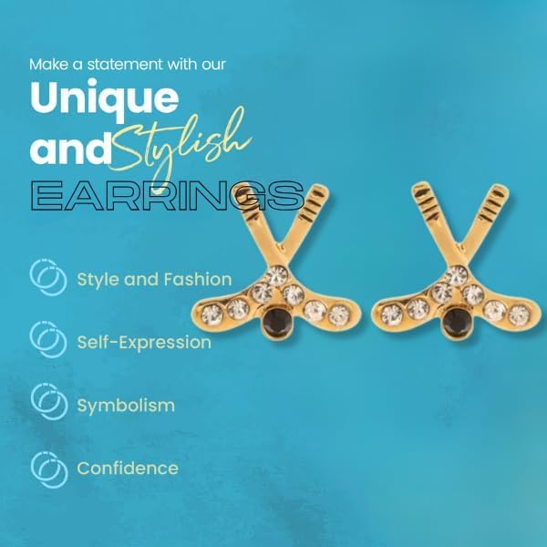 Hockey Jewelry: Sparkly Rhinestone Infinity Stick Earrings