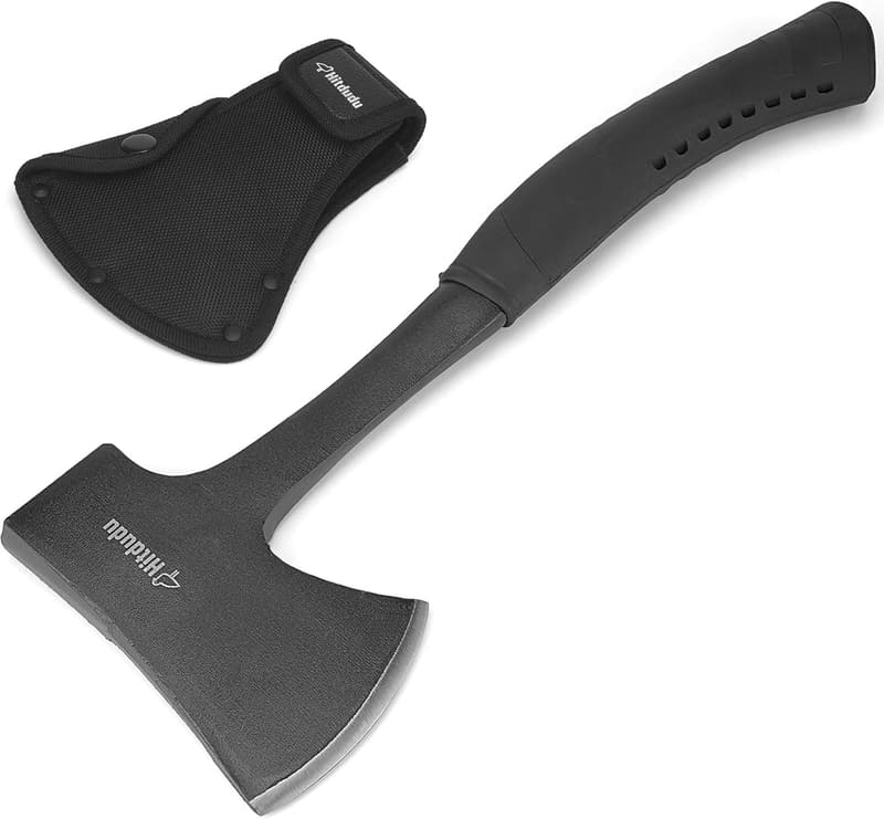 Camping Axe with Forged Carbon Steel & Shock-Reduction Handle
