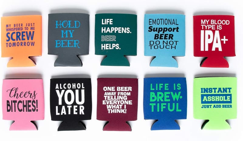 Funny 10-Pack Beer Can Slim Coolies