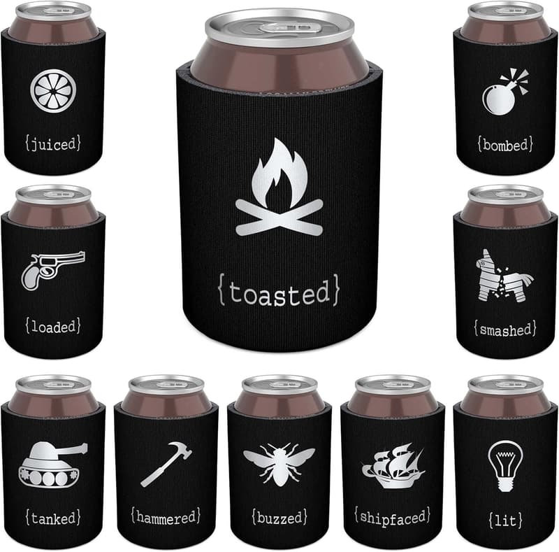30th Birthday Beer Can Coolers - Funny Alcohol Sayings (10 Pack)