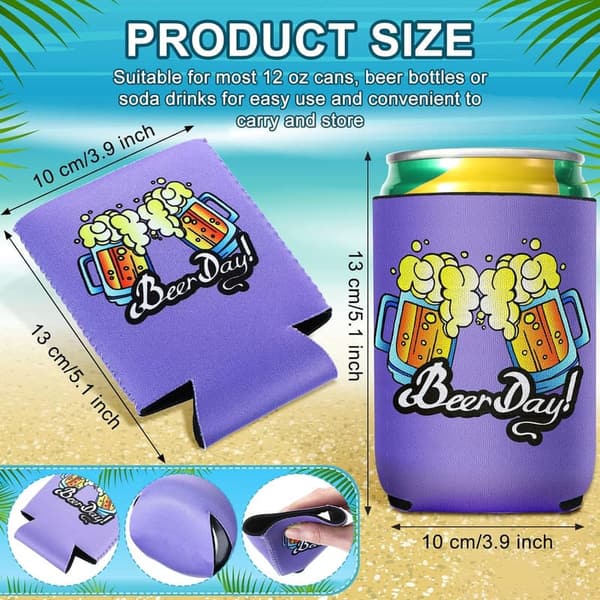 Funny Quotes Neoprene Beer Can Sleeves, 16 Pcs, Insulated