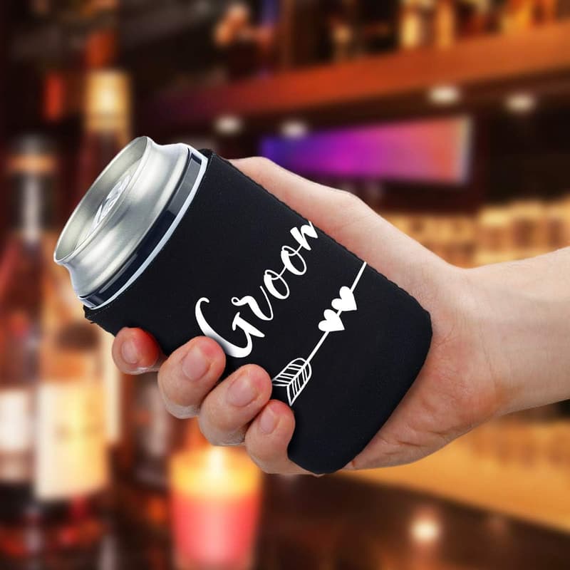 Funny Bride and Groom Can Coolers - 12 oz Neoprene Beverage Insulator