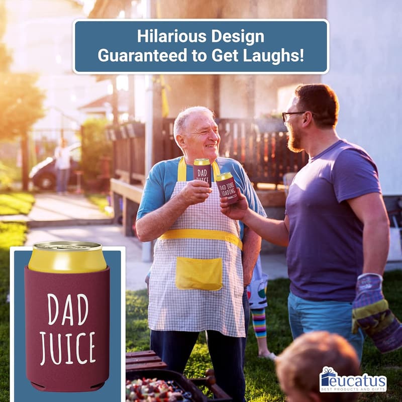 Novelty Insulated Beer Holders with Gag Quotes for Dad