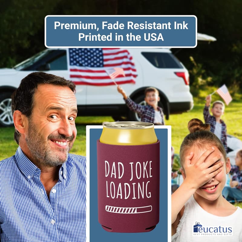 Novelty Insulated Beer Holders with Gag Quotes for Dad