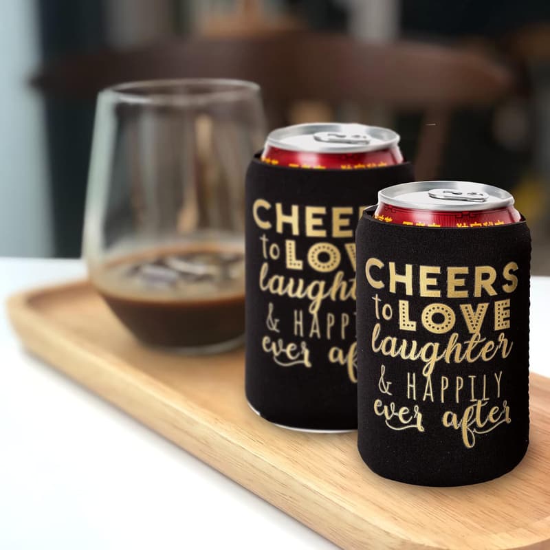 Wedding Can Coolers Set of 12 - Cheers to Love Decor