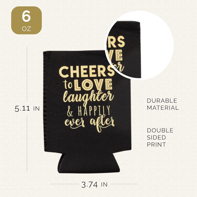 Wedding Can Coolers Set of 12 - Cheers to Love Decor