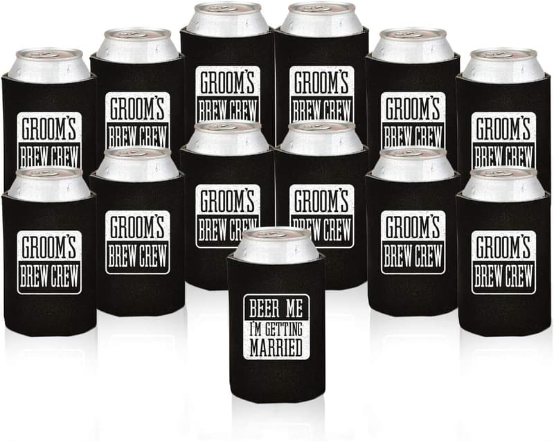 13 Pack Neoprene Can Coolers for Groomsmen Gifts
