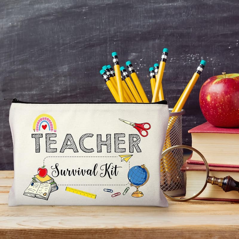 Teacher Survival Kit: 5-Piece Travel Cosmetic Pouch Set
