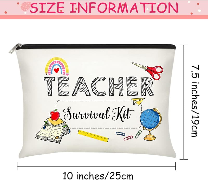 Teacher Survival Kit: 5-Piece Travel Cosmetic Pouch Set
