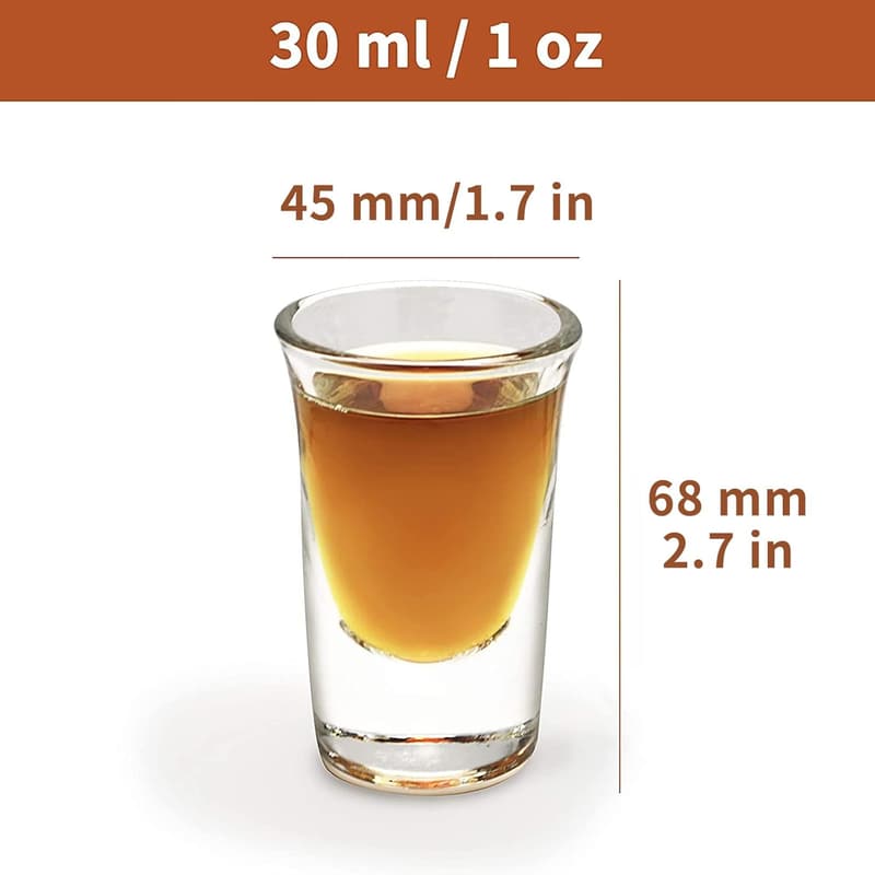 12-Piece Shot Glass Set with Tray & Thick Base for Parties