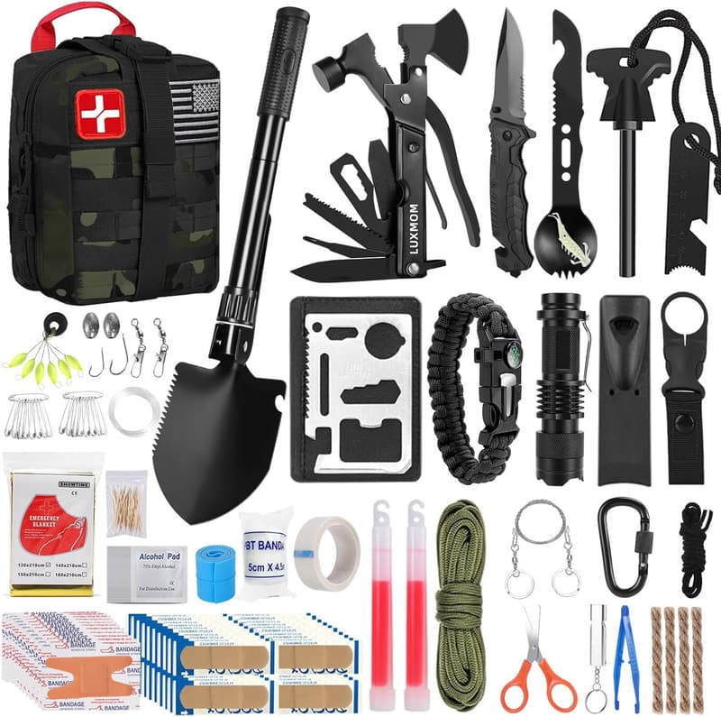 Christmas Survival Kit for Men - 142Pcs Gear & First Aid