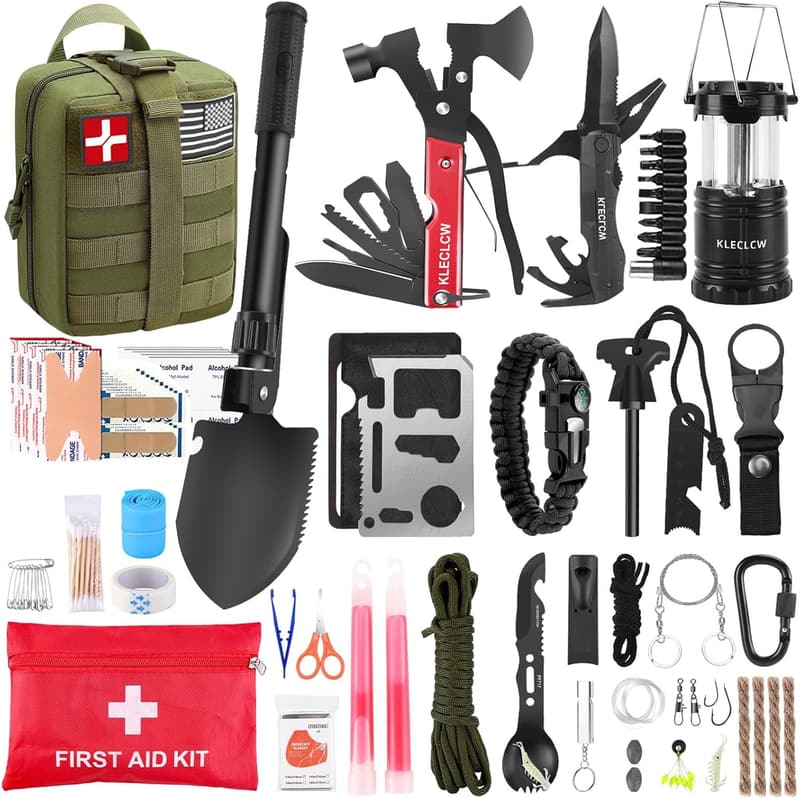 Emergency Survival Kit with 160 Pcs Camping Accessories for Men