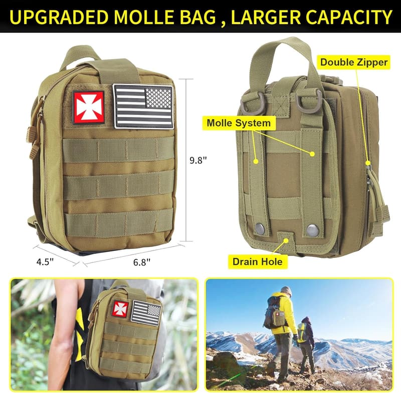 Emergency Survival Kit with 160 Pcs Camping Accessories for Men