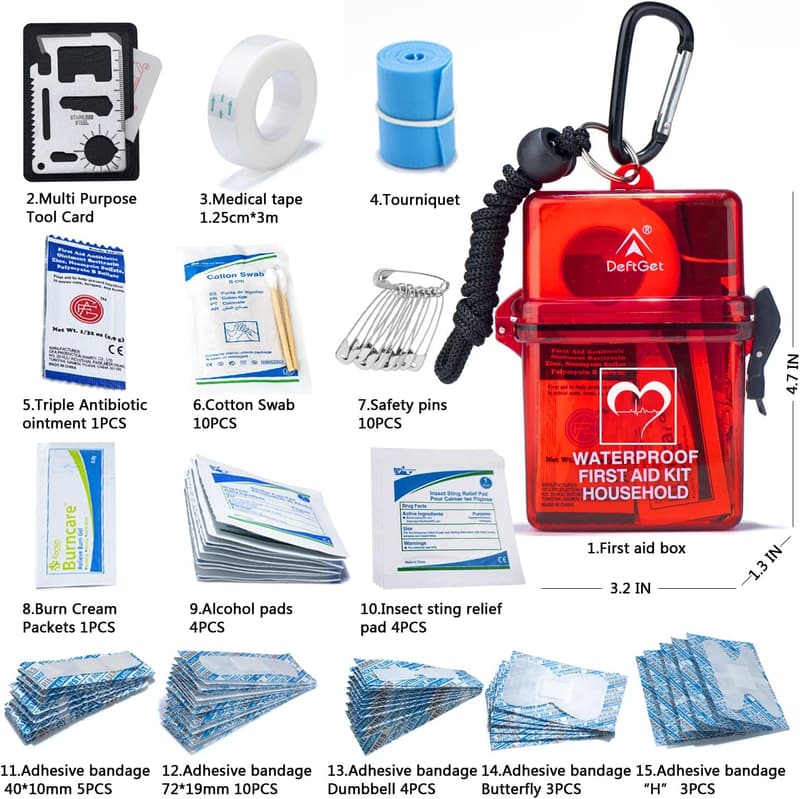 Mini Waterproof First Aid Kit for Camping and Travel